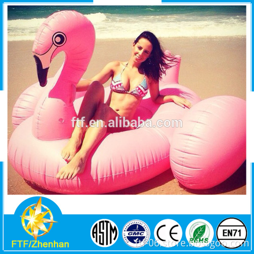 Custom giant pink inflatable water flamingos floating row water cartoon animal toy air mattress in pool for adult or child